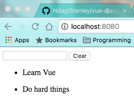 Our Todo List in the browser